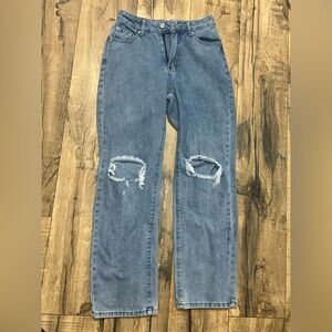 Distressed Blue Jeans